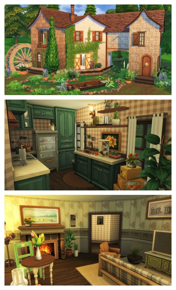 two pictures of the same house in different rooms