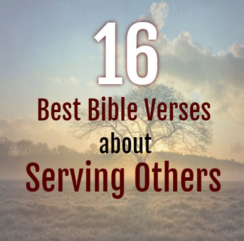 the words 16 best bible verses about serving others on a background of a field