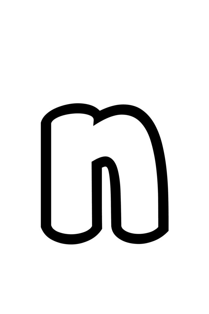 the letter n is black and white