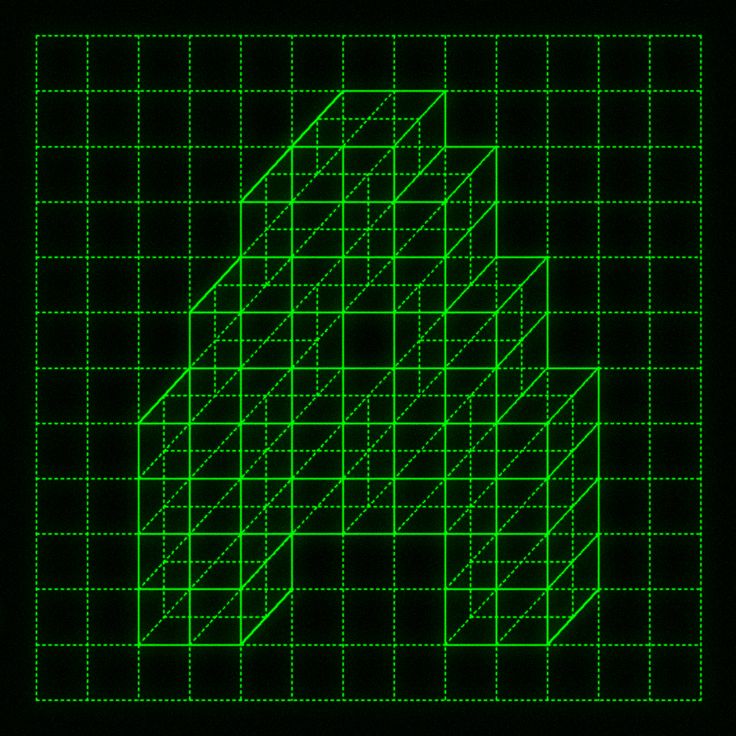 an image of a green square with lines in the shape of a rectangle on a black background