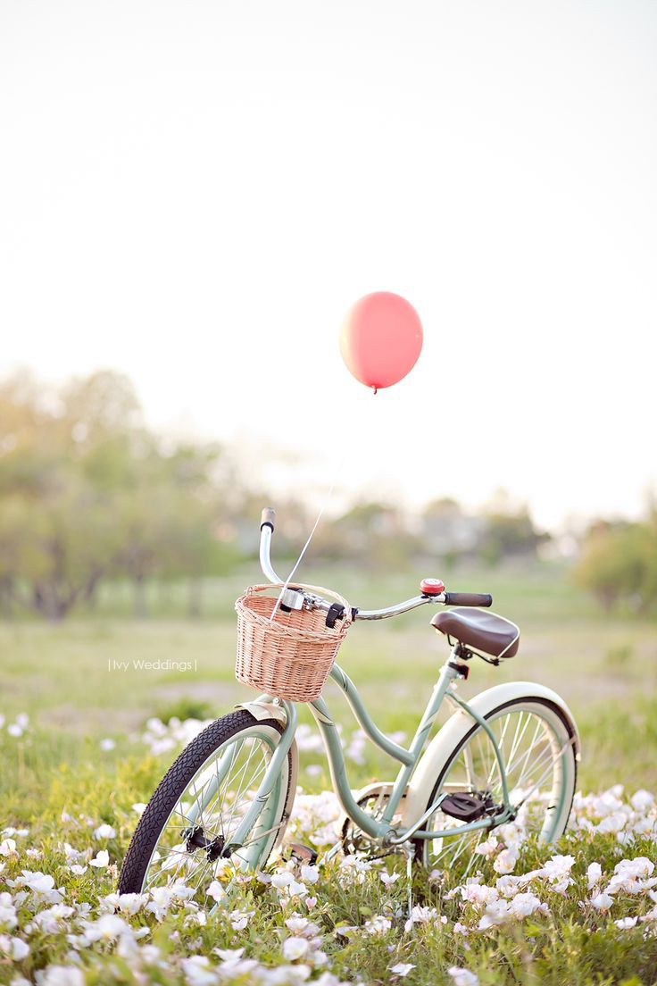 a bicycle with a basket is parked in the grass