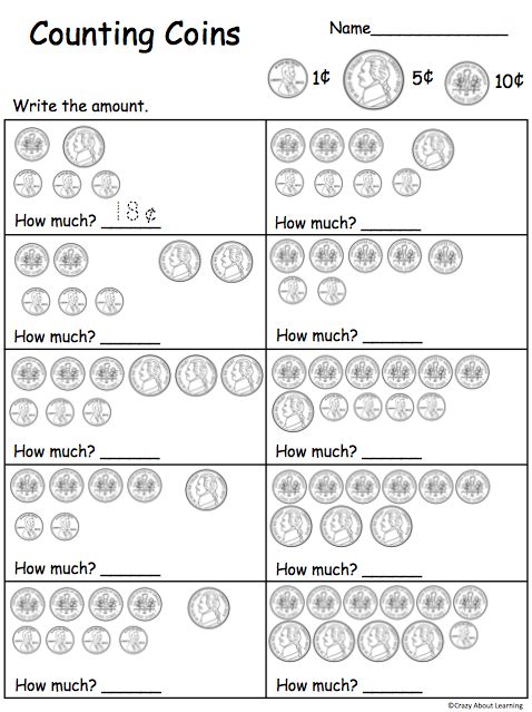 counting coins worksheet for kids