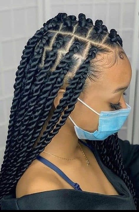 Learn how to do long twists on your own hair by visiting my channel. 😍😍 Cute Twist Braids Hairstyles, Twisted Box Braids Hairstyles, New Hair Braids Styles, Big Long Twist Braids, Twists Long Braids, Box Twist Braids Black Women, Twist Long Braids Hairstyles, Black Hairstyles Twist Braids, Big Twisting Braids