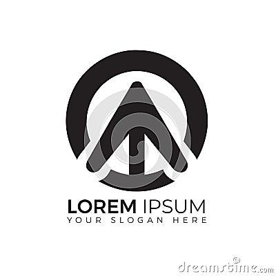 abstract letter logo design with black and white color