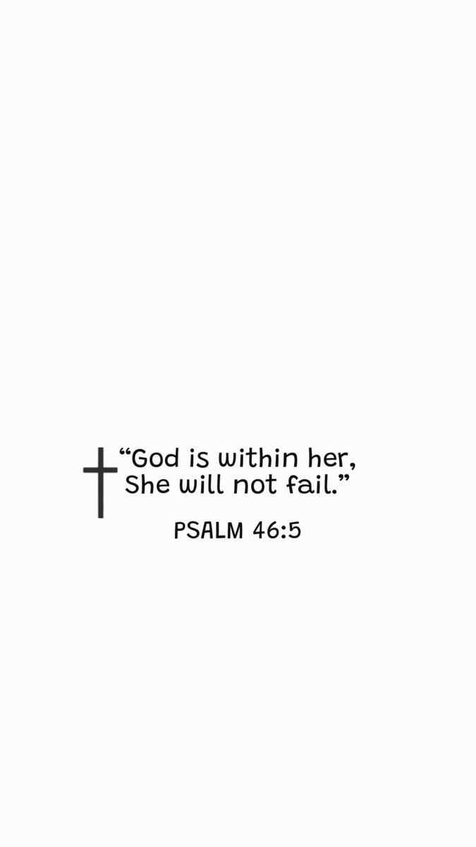 a cross with the words god is within her she will not fail