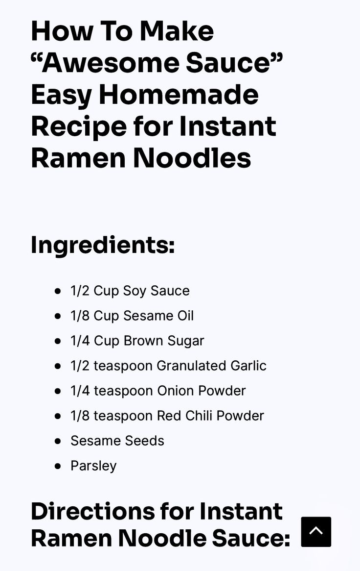 the instructions for how to make an easy homemade recipe for instant ramen noodles