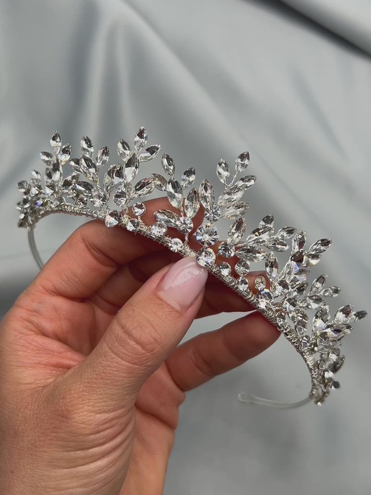 Crown For Wedding Brides, Wedding Jewelry Ideas For Bride, Crown For Bride, Wedding Crown Tiara, Lilac Bridesmaid, Crystal Crown Tiaras, Handmade Crown, Crown Bride, Handmade Tiaras