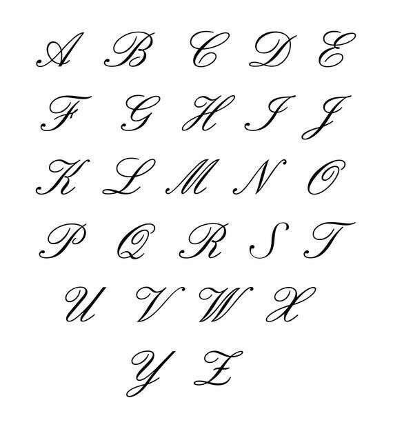 the upper and lower letters of an old english alphabet, with cursive writing