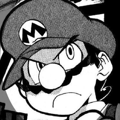 an image of mario in black and white