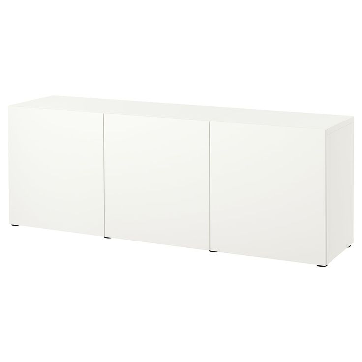 a white cabinet with three doors on one side and an open door on the other