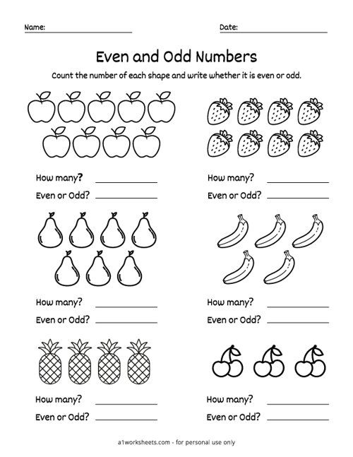 an odd number worksheet with fruits and vegetables