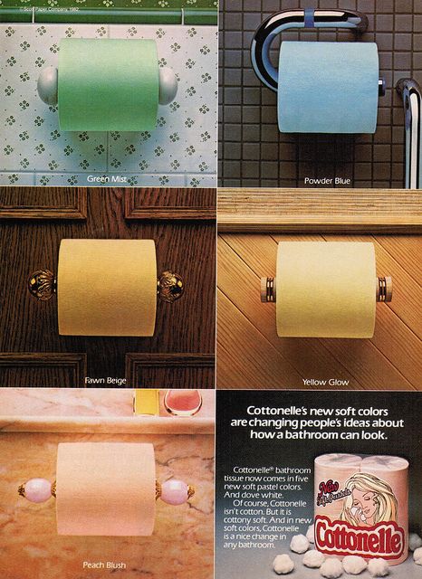 an advertisement for cottonelle toilet paper in four different colors