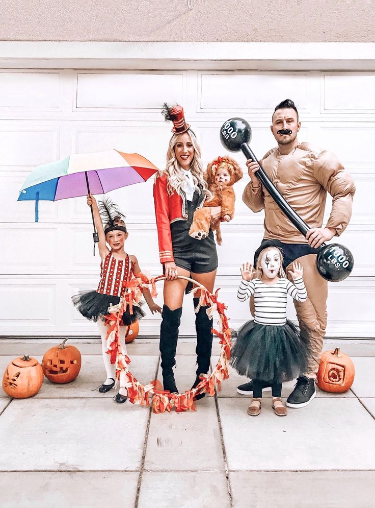 the family is dressed up for halloween