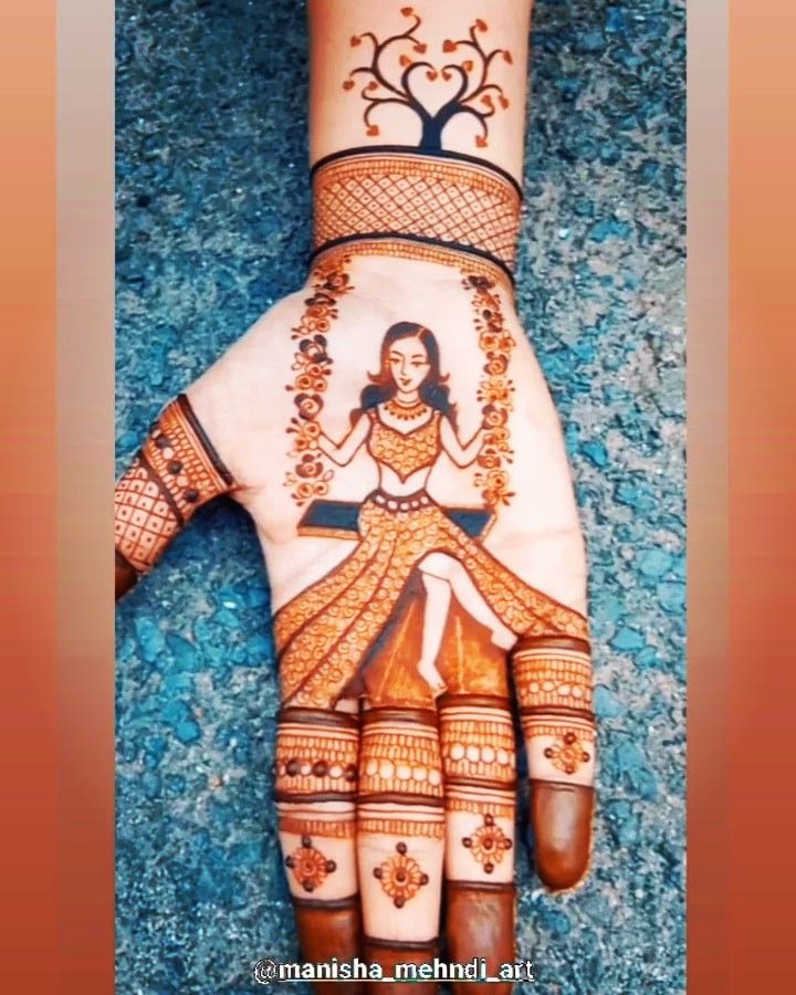 a woman's hand painted with henna