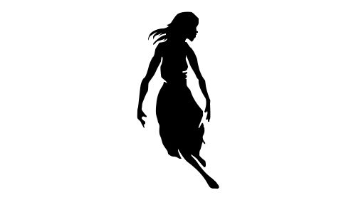 the silhouette of a woman in a dress