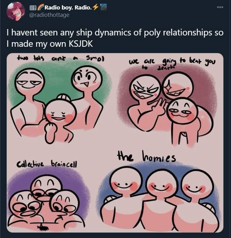 the text reads, i haven't seen any ship dynamics of poly relationships so i made my own k5dk