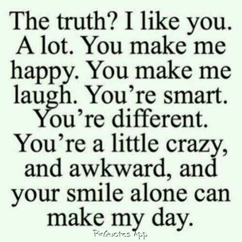 a quote that says, the truth i like you