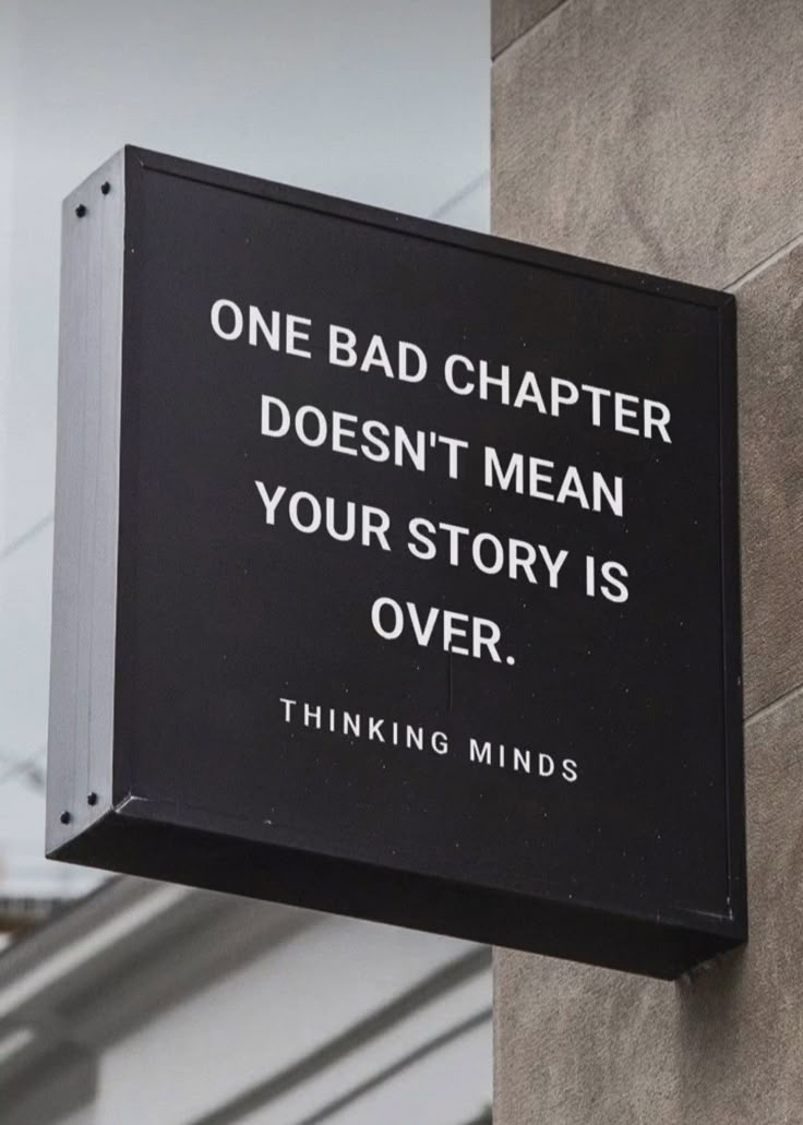 a sign that reads, one bad charter doesn't mean your story is over