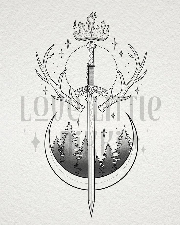 Stag Of Terrasen, Throne Of Glass And Acotar Tattoo, Throne Of Glass Terrasen Symbol, Terrasen Tog Tattoo, Throne Of Glass Painting Ideas, Thrown Of Glass Tattoos, Throne If Glass Tattoo, No Way Home Tattoo, Goldryn Tattoo Tog