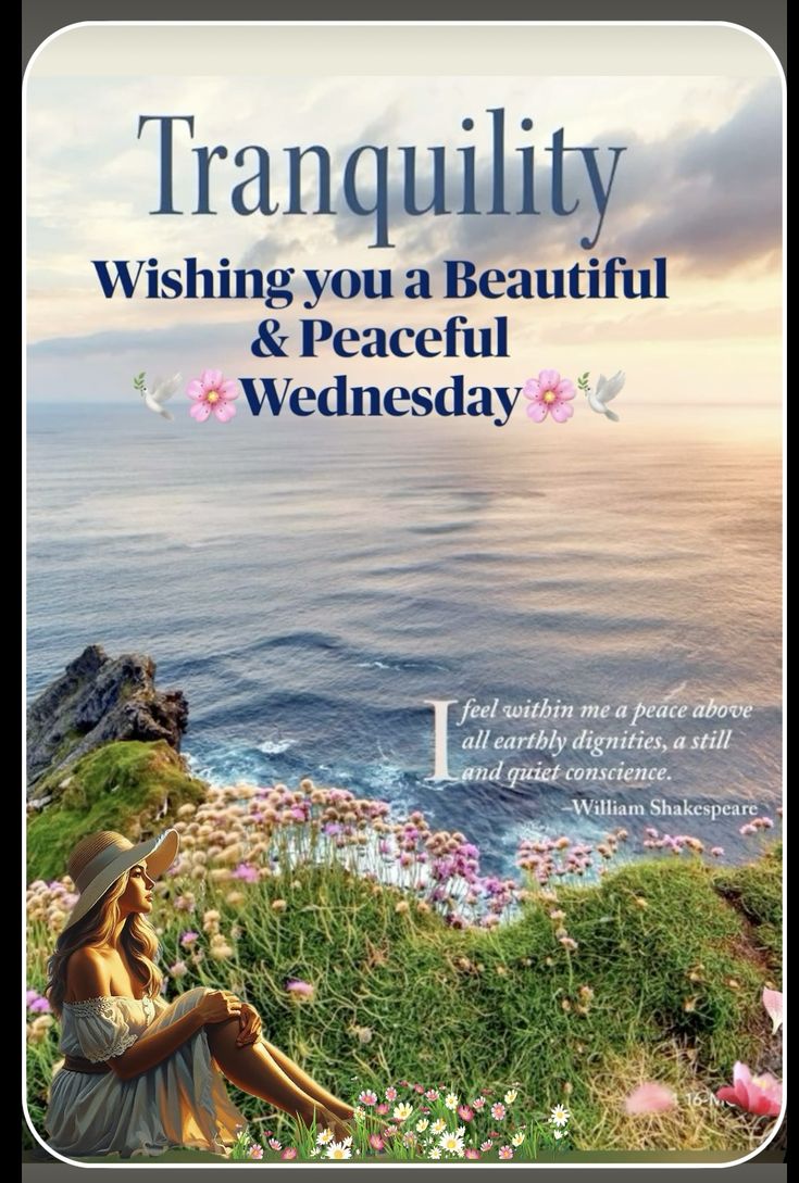 the cover of tranquility wishing you a beautiful and peaceful wednesday