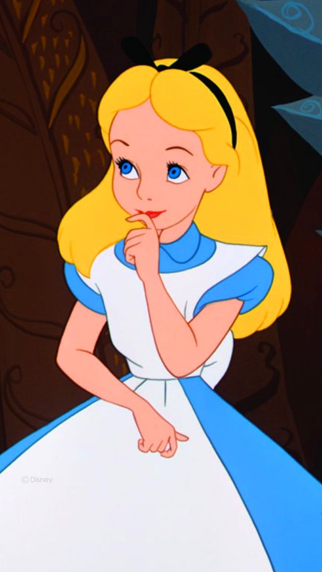 an iphone case with the image of alice from disney's alice and the white rabbit