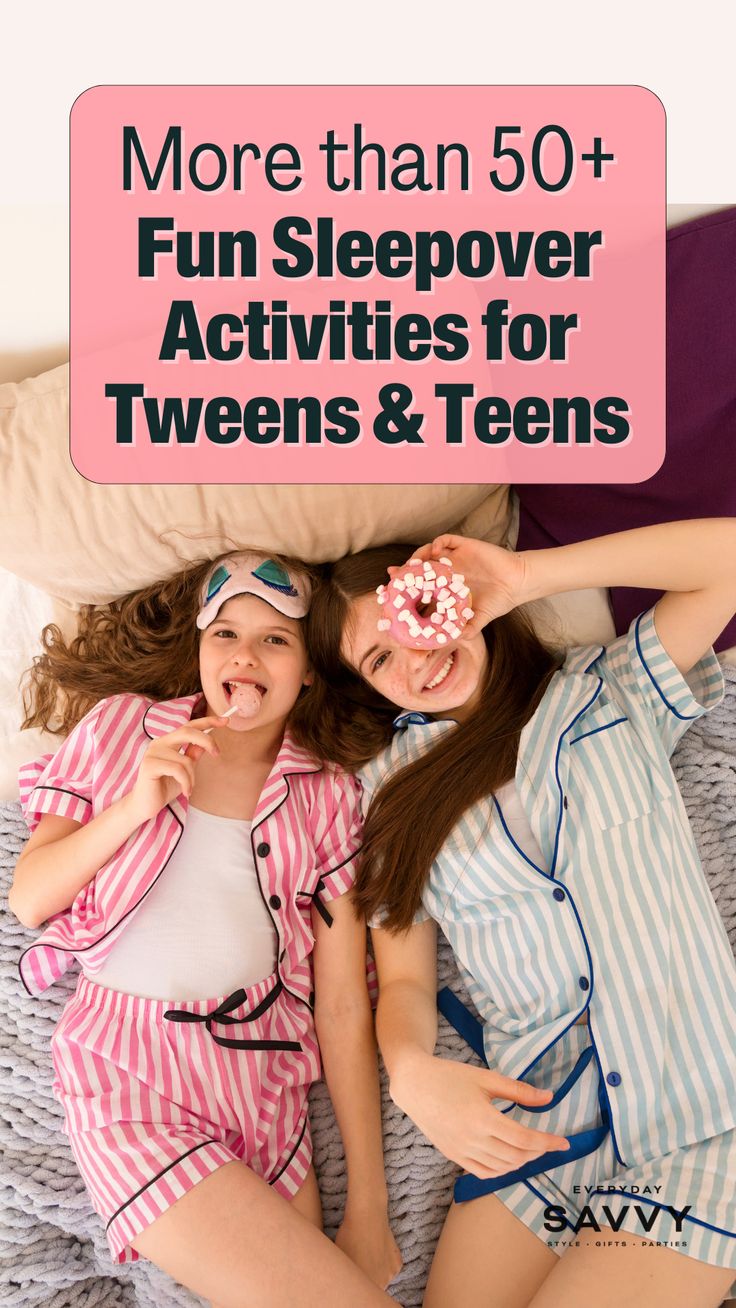 Fun Sleepover Activities and Fun Sleepover Games Teenager Activities, Slumber Party Activities, Ultimate Sleepover, Fun Sleepover Activities, Teen Sleepover Ideas, Sleepover Essentials, Fun Sleepover Games, Sleepover Party Games, Teen Sleepover