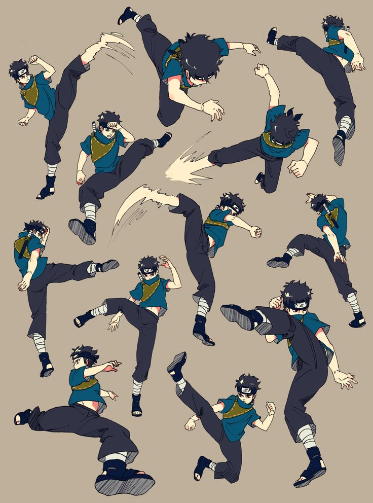 various poses of the same person doing different things