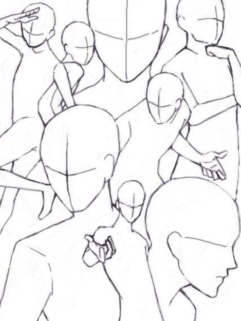 a line drawing of people standing in front of each other