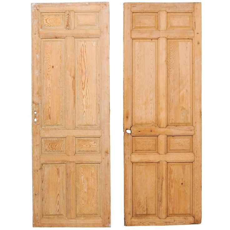 two wooden doors are open on a white background with clippings to the left and right side