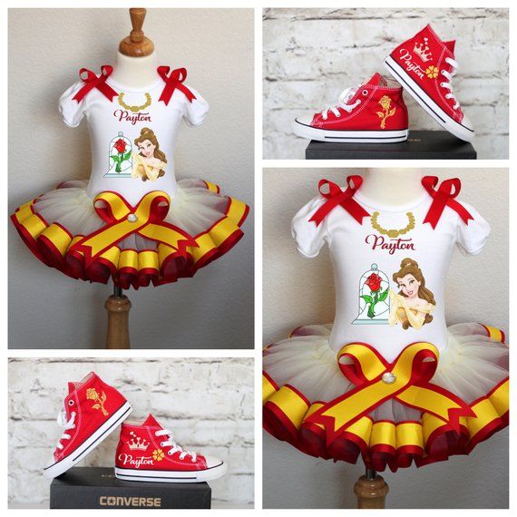 this is a set of three pictures with the first birthday outfit and shoes on display