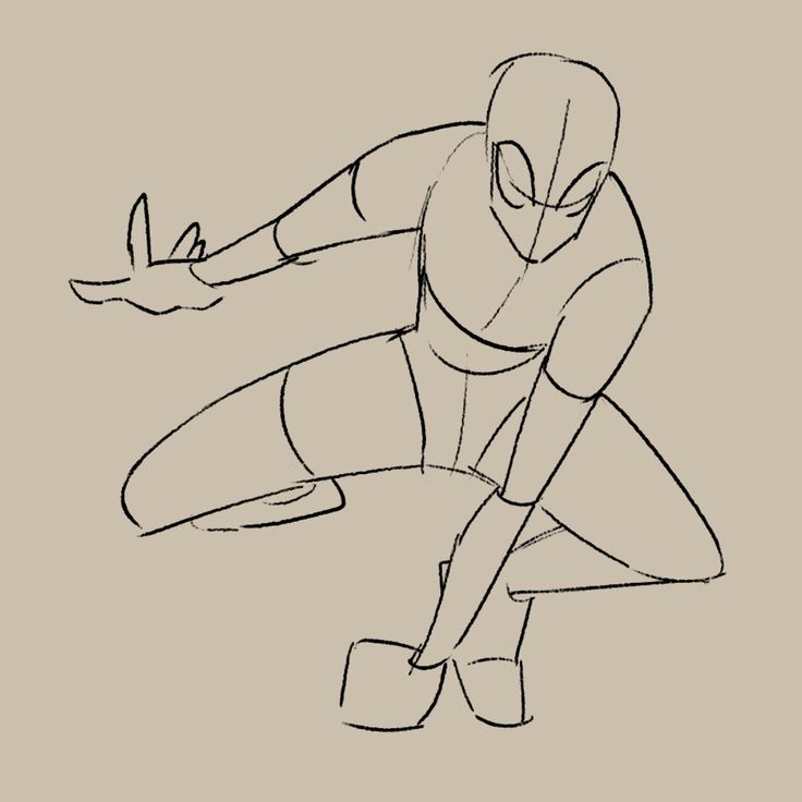 a drawing of a spider man in mid air