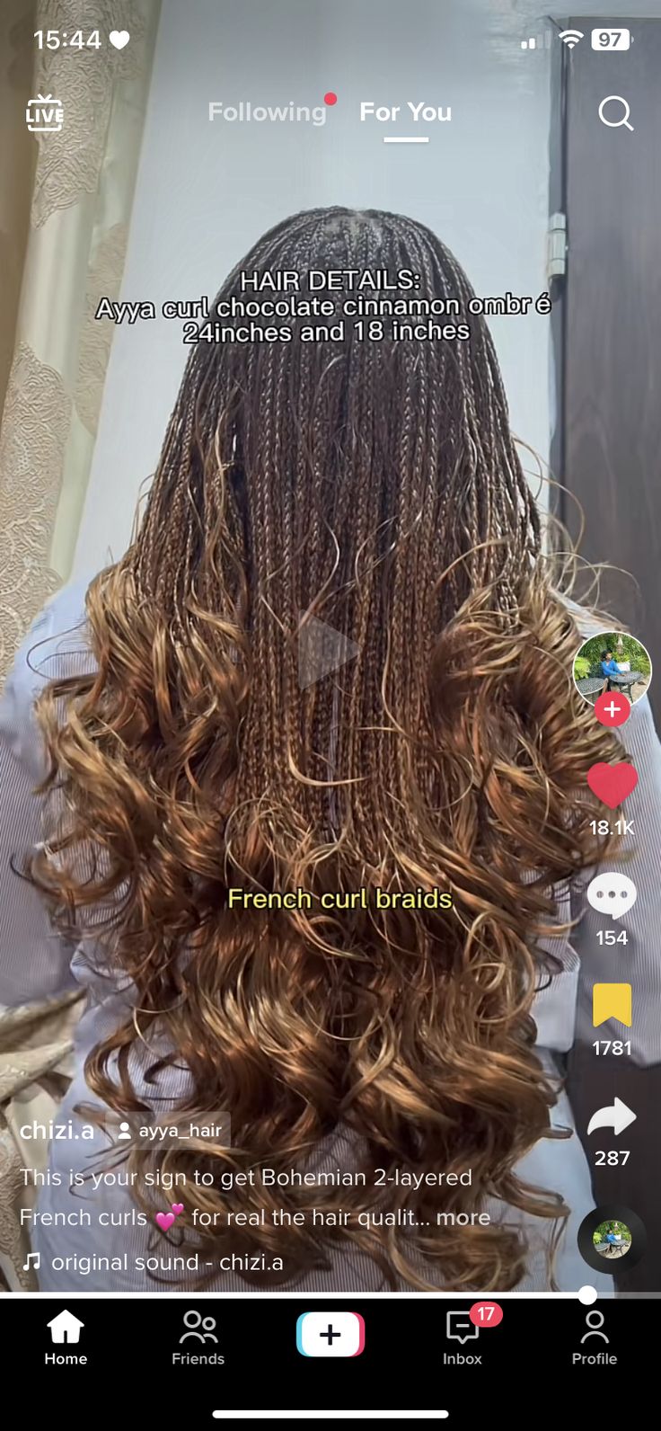 Boho Braids With French Curls, Boho French Curls, Layered Boho French Curl Braids, Boho French Curl Braids, Layered French Curls, Layered Braids, French Curl Braids, Fav Hairstyles, French Curls