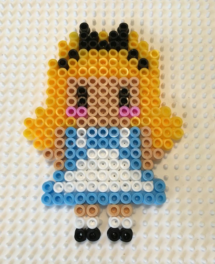 the lego girl is made out of plastic beads