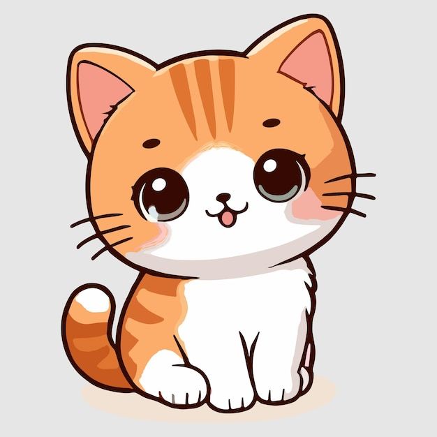 an orange and white cat with big eyes