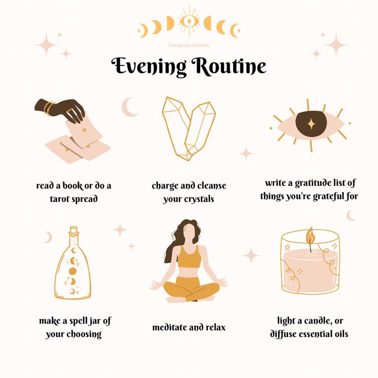 Witchy Ways To Feel Better, Witchy Sleepover Ideas, Witchcraft Routine, Witches Self Care, Witchy Evening Routine, Morning Ritual Witch, Nighttime Ritual, Witchy Daily Routine, Witch Morning Routine Ideas