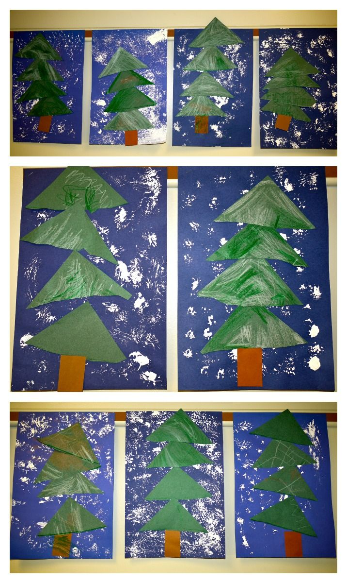 paper plate christmas trees made with construction paper and colored construction paper on the bottom layer