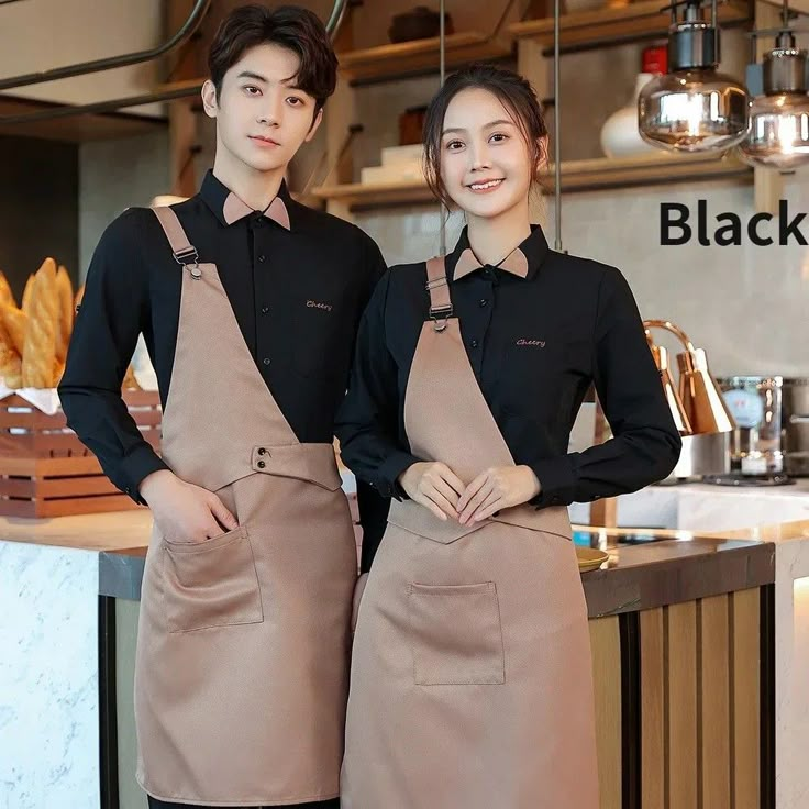 Bar Waiter Uniform, Cafe Uniform Design, Waiter Uniform Design, Restaurant Fancy, Bartender Uniform, Waiter Outfit, Restaurant Bar Ideas, Bread Store, Bar Uniform