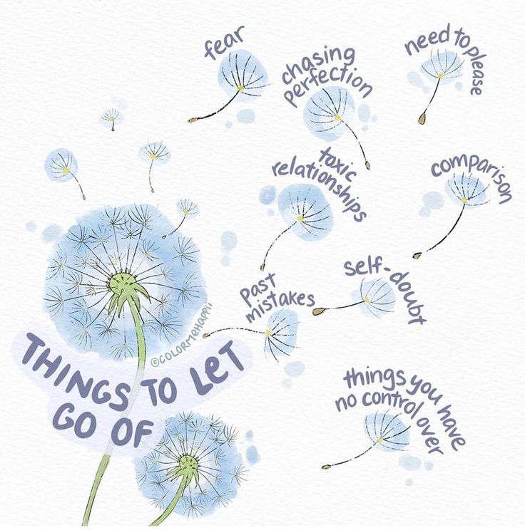 a dandelion with the words things to let go off