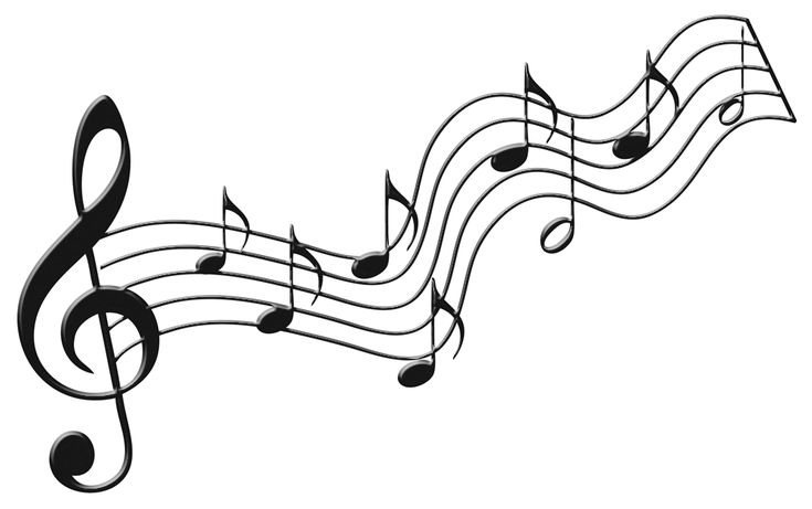 music notes are lined up in the shape of a treble on a white background