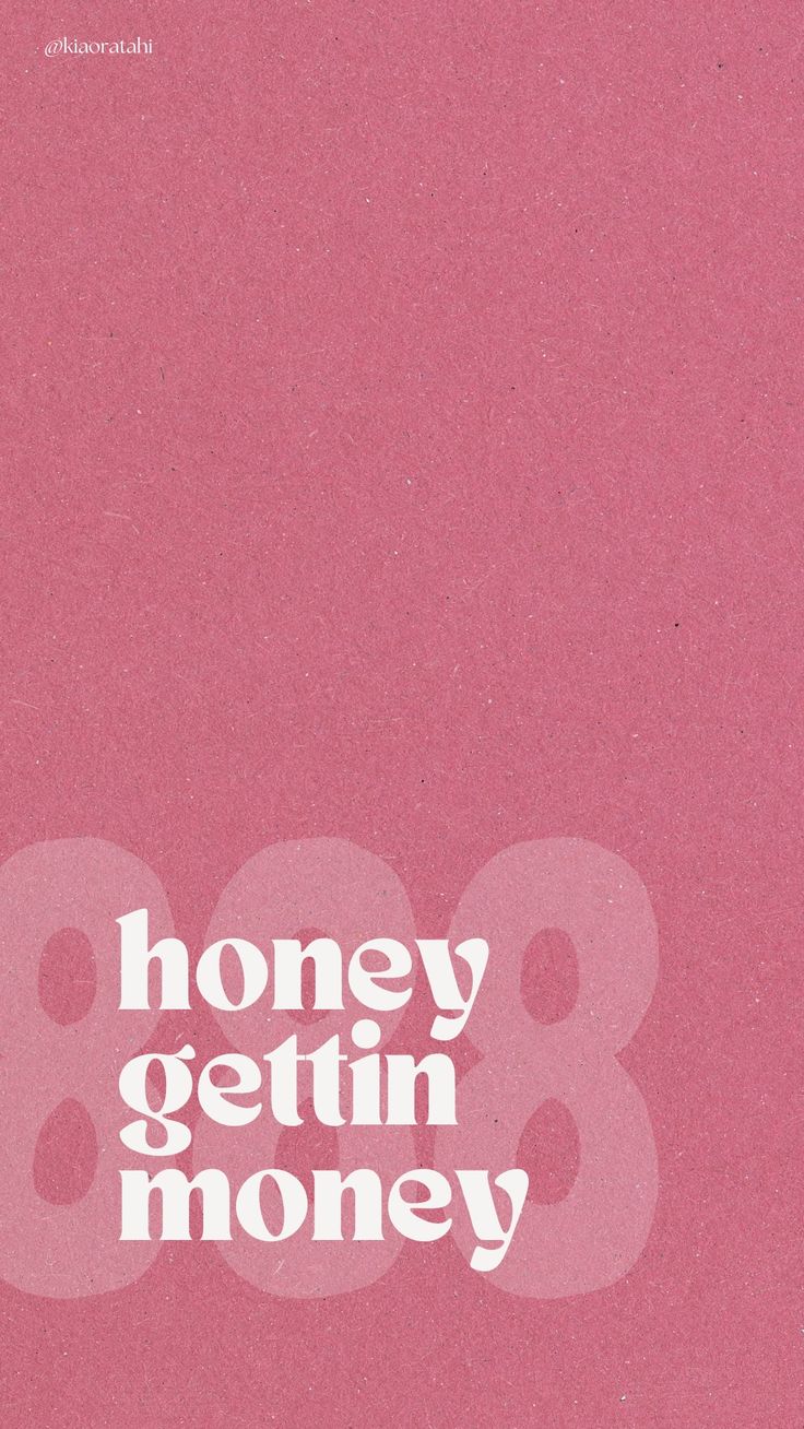 a pink book cover with the words honey gettin money on it's front