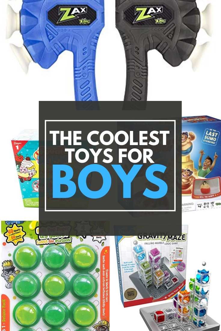 the coolest toys for boys are on display in front of a sign that says,'the coolest toys for boys '