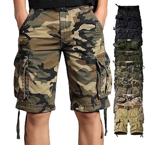 Cargo Shorts Outfit, Mens Outdoor Wear, Sporty Pants, Mens Shorts Outfits, Camo Fashion, Blue Army, Blue Camouflage, Knee Length Shorts, Mens Cargo