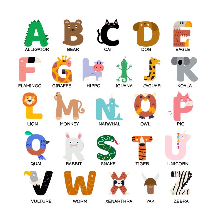 the alphabet is made up of animals and letters