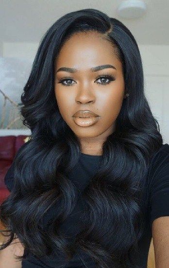 20 Best Nigerian Weavon Hairstyles for 2019 – HairstyleCamp Sew In Hairstyles, Pelo Afro, Body Wave Hair, Hairstyles Black, Long Wigs, Hair Waves, Remy Human Hair, Body Wave, 100 Human Hair