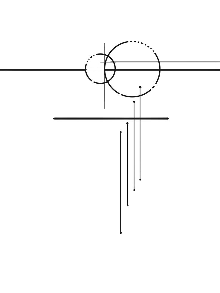 a drawing of an object with lines and circles on it, as well as the letter o