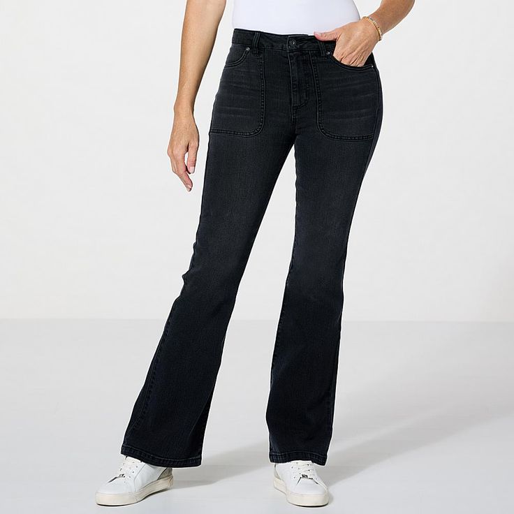 G by Giuliana Stretch EcoChic Denim High-Rise Flared-Leg Jean Recycle your favorite everyday looks with G by Giuliana's EcoChic stretch denim jeans. A high rise and flared leg lend a flattering, longline silhouette to your figure for a look you'll love to show off in. Giuliana Rancic, Recycle Jeans, Flare Leg Jeans, Hair Fragrance, Men's Grooming, Long A Line, Lifestyle Brands, Everyday Look, Jeans Fit