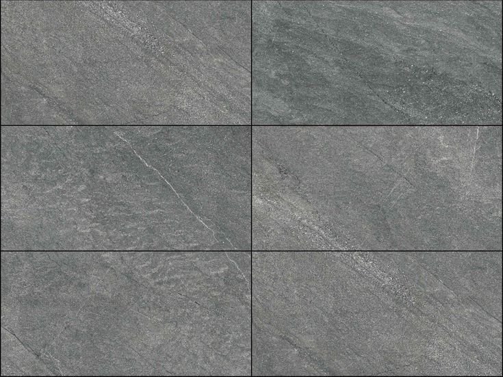 four squares of gray marble with black and white lines