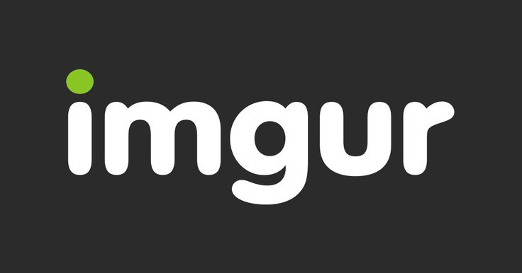 the imgur logo is shown on a black background with white letters and green dots