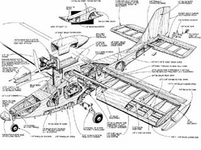 an airplane diagram with all the parts labeled