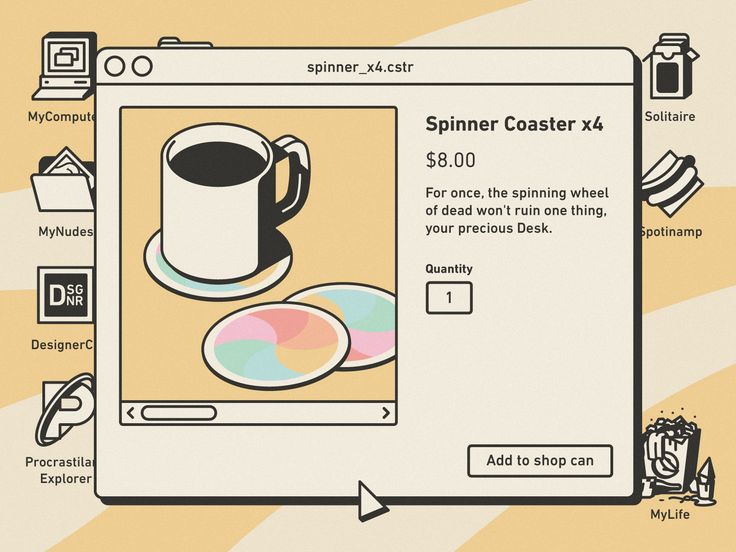 a computer screen with an image of a coffee cup on the screen and other items surrounding it